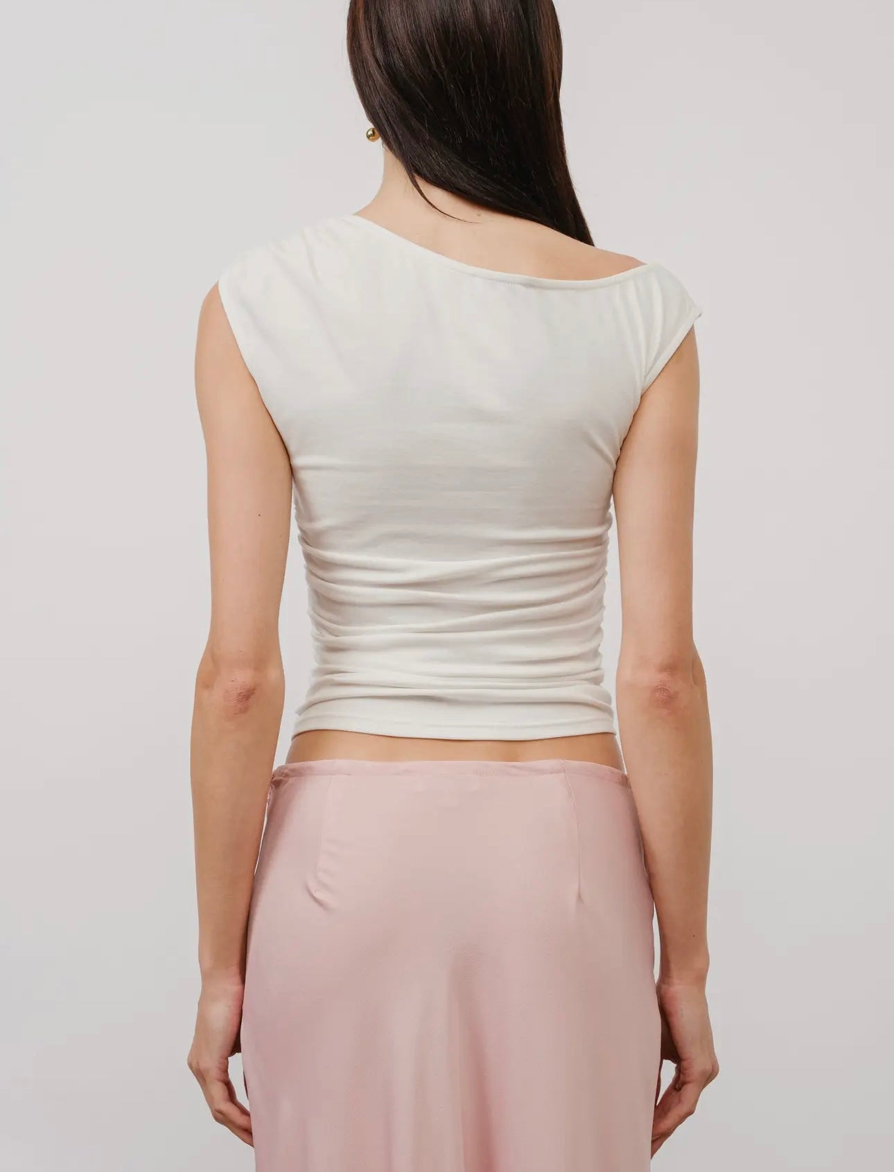 ASYMMETRICAL SHOULDER JERSEY TOP