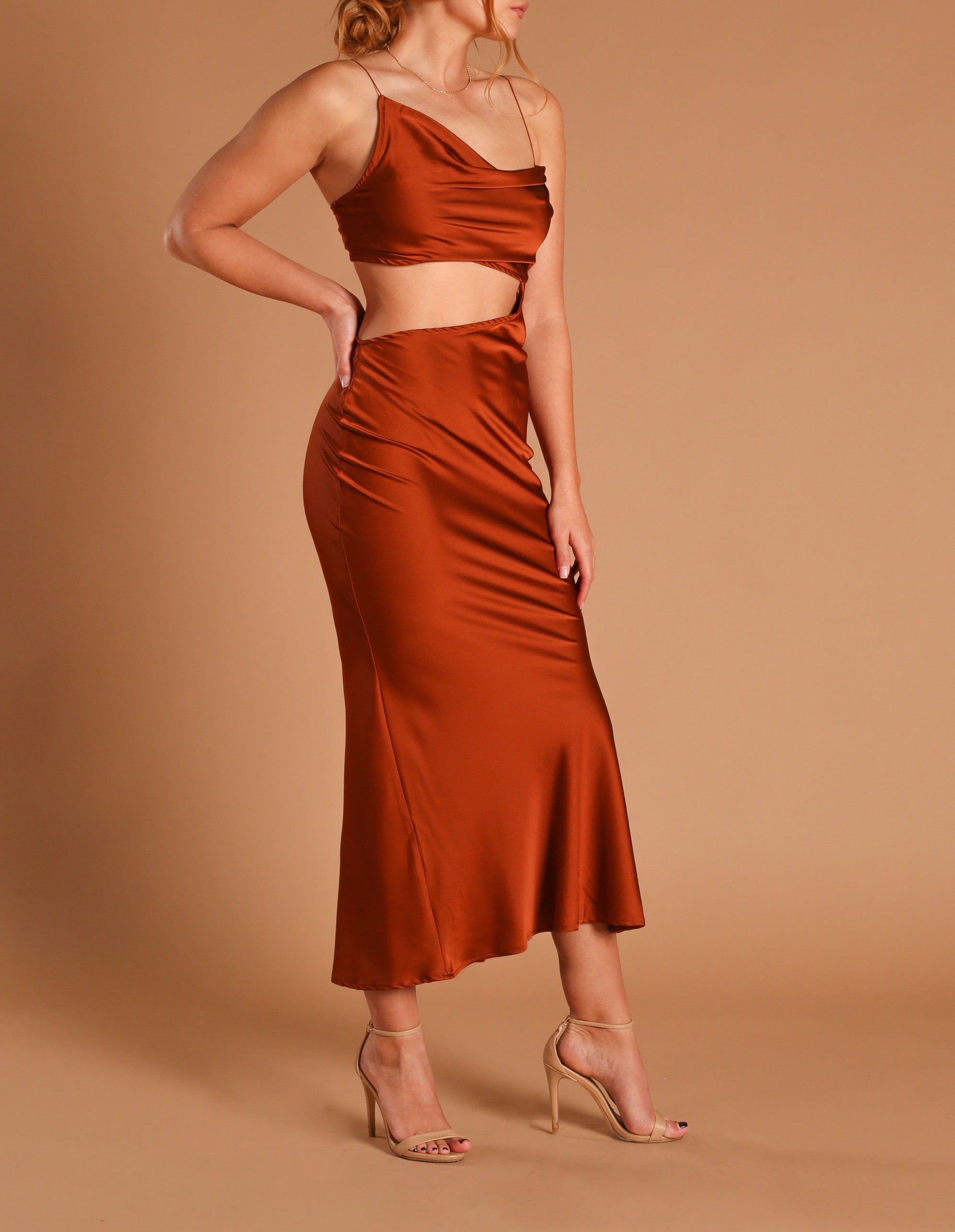 BELLA SATIN MAXI DRESS