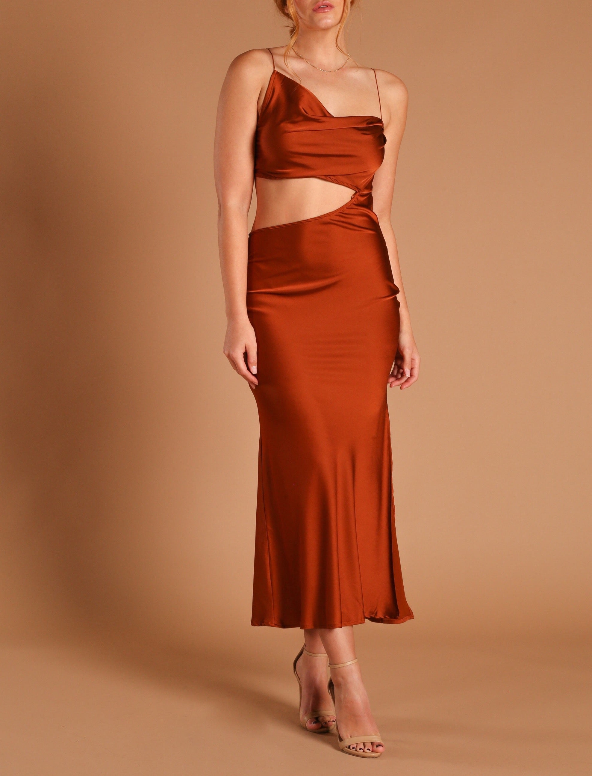 BELLA SATIN MAXI DRESS